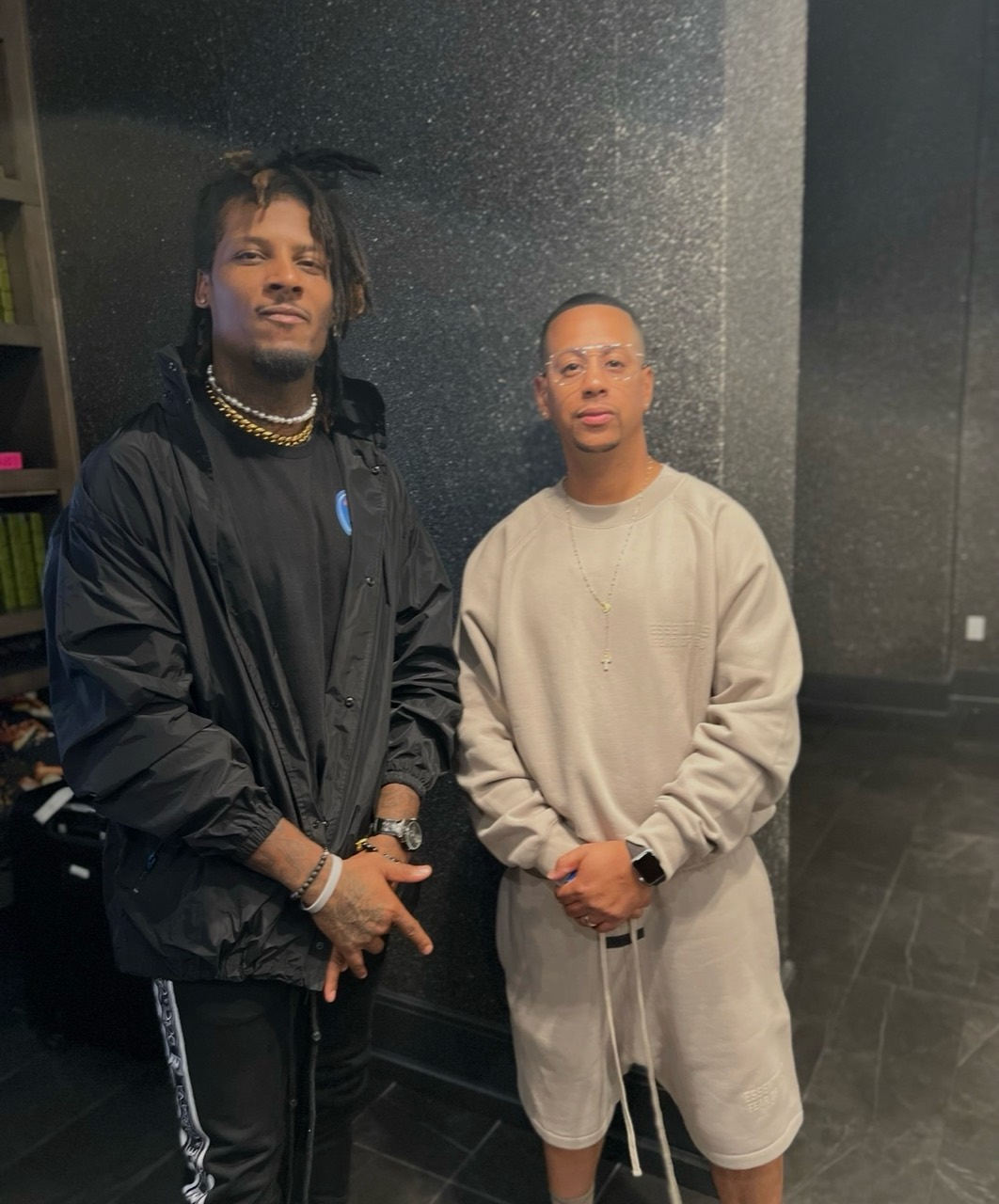Stevie Johnson and Jim Hernandez standing together in Las Vegas