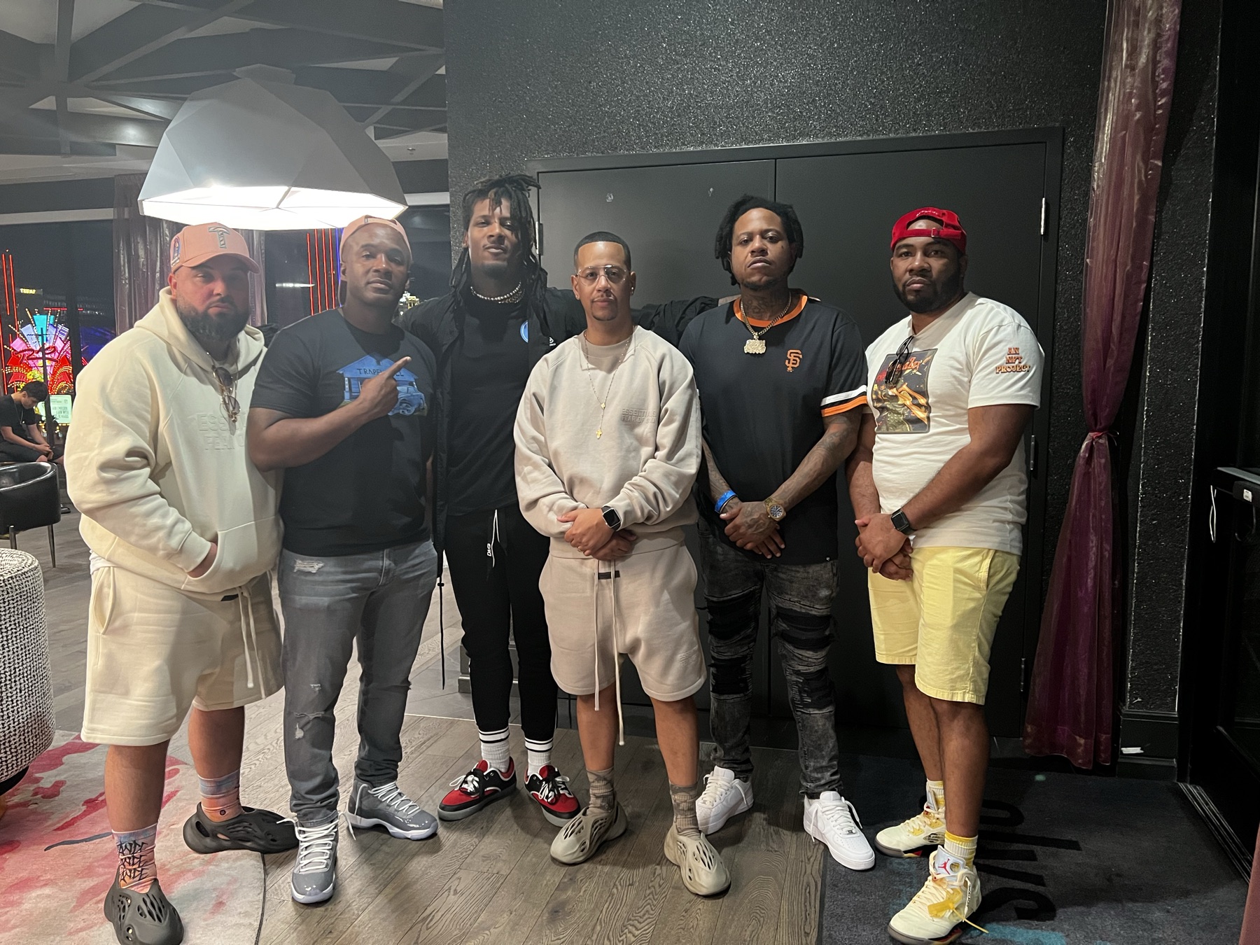 Stevie Johnson, Marcus Maxwell, Jim Hernandez, and friends together in Las Vegas